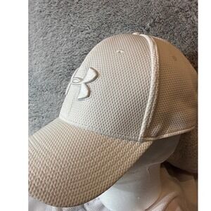 Under Armour Mens White Mesh Snapback Hat Embroidered Logo Athletic Cap OSFA